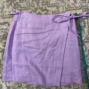 & Other Stories, purple/lavender linen wrap skirt,4(s)